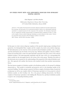 On Fixed Point Sets and Lefschetz Modules for Sporadic Simple Groups