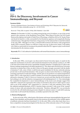 PD-1: Its Discovery, Involvement in Cancer Immunotherapy, and Beyond