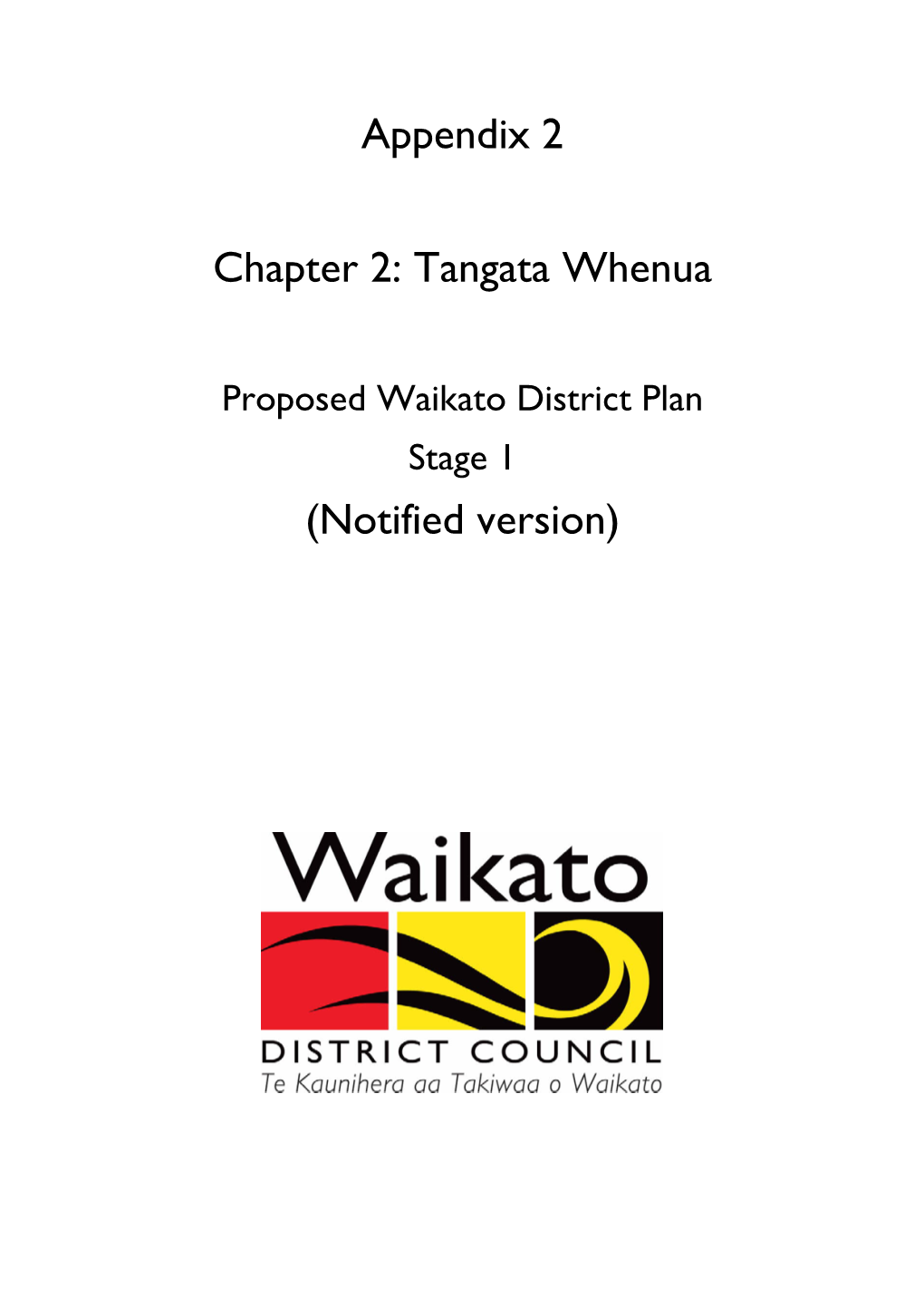 Appendix 2 Chapter 2: Tangata Whenua (Notified Version)