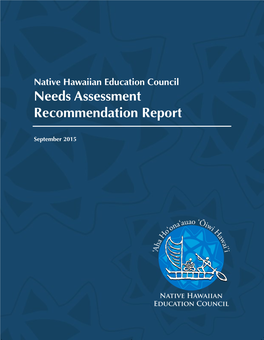2015 Needs Assessment Recommendation Report