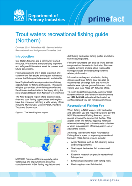 Trout Waters Recreational Fishing Guide (Northern)