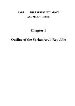 Chapter 1 Outline of the Syrian Arab Republic
