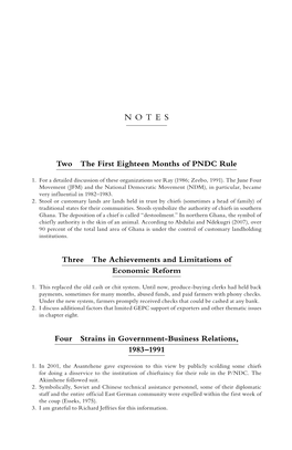 Two the First Eighteen Months of PNDC Rule Three The