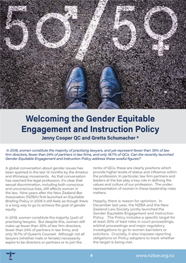 Welcoming the Gender Equitable Engagement and Instruction Policy Jenny Cooper QC and Gretta Schumacher *