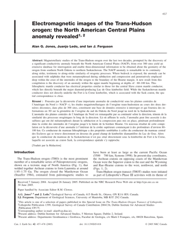 Electromagnetic Images of the Trans-Hudson Orogen: the North American Central Plains Anomaly Revealed1, 2