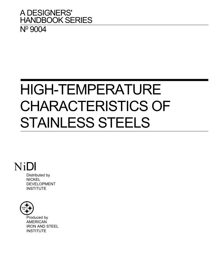High-Temperature Characteristics of Stainless Steels