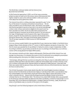 The Victoria Cross and the Unknown Soldier