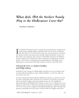 What Role Did the Herbert Family Play in the Shakespeare Cover-Up?
