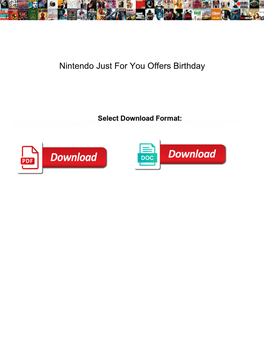 Nintendo Just for You Offers Birthday