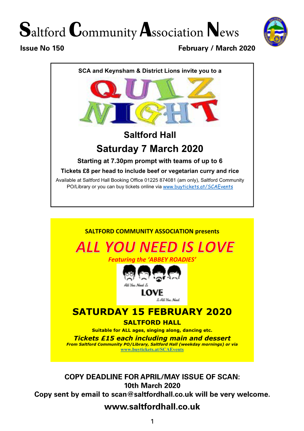 Saltford Community Association News Issue No 150 February / March 2020