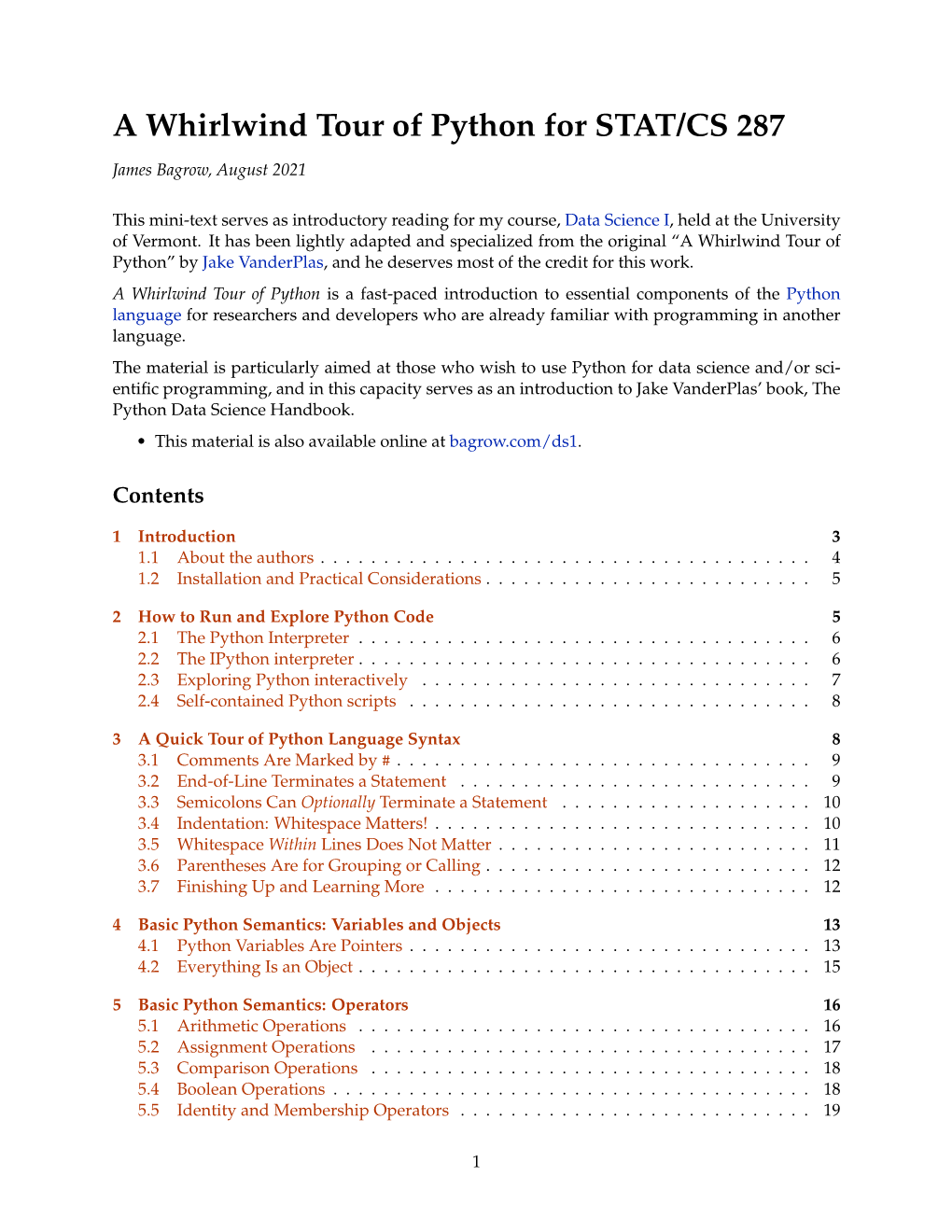 A Whirlwind Tour of Python for STAT/CS 287