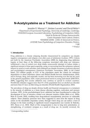 N-Acetylcysteine As a Treatment for Addiction