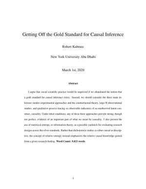Getting Off the Gold Standard for Causal Inference