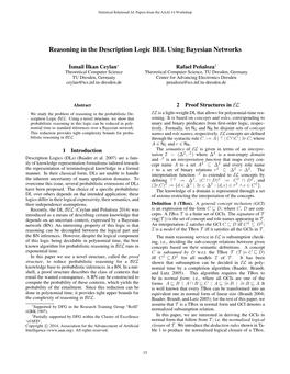 Reasoning in the Description Logic BEL Using Bayesian Networks