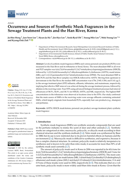 Occurrence and Sources of Synthetic Musk Fragrances in the Sewage Treatment Plants and the Han River, Korea