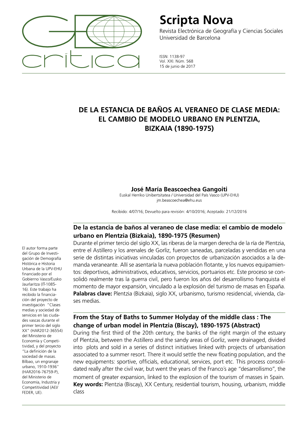 Scripta Nova Revista Electrónica De Geografía Y Ciencias Sociales Universidad De Barcelona