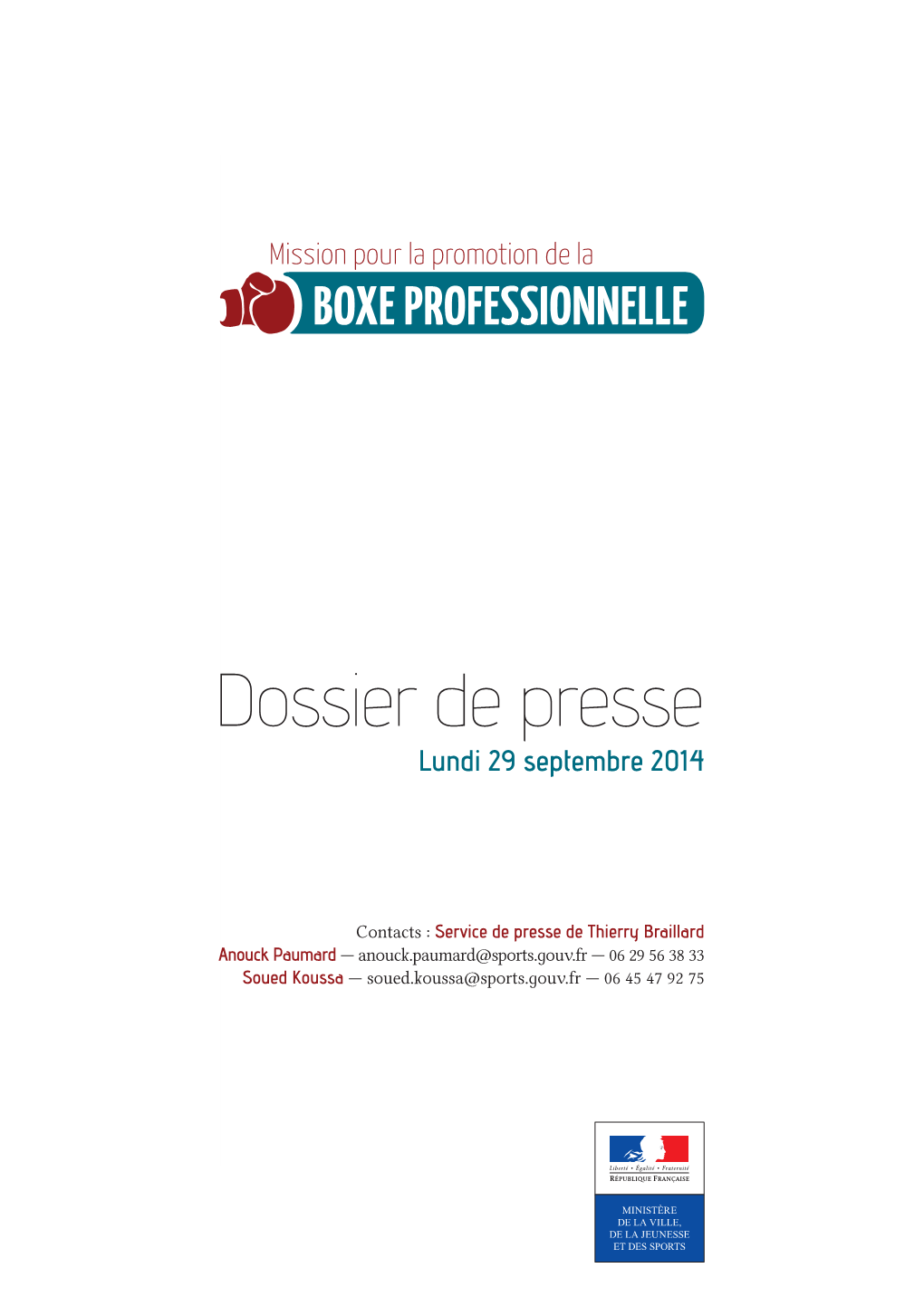 Dossier De Presse Lundi 29 Septembre 2014