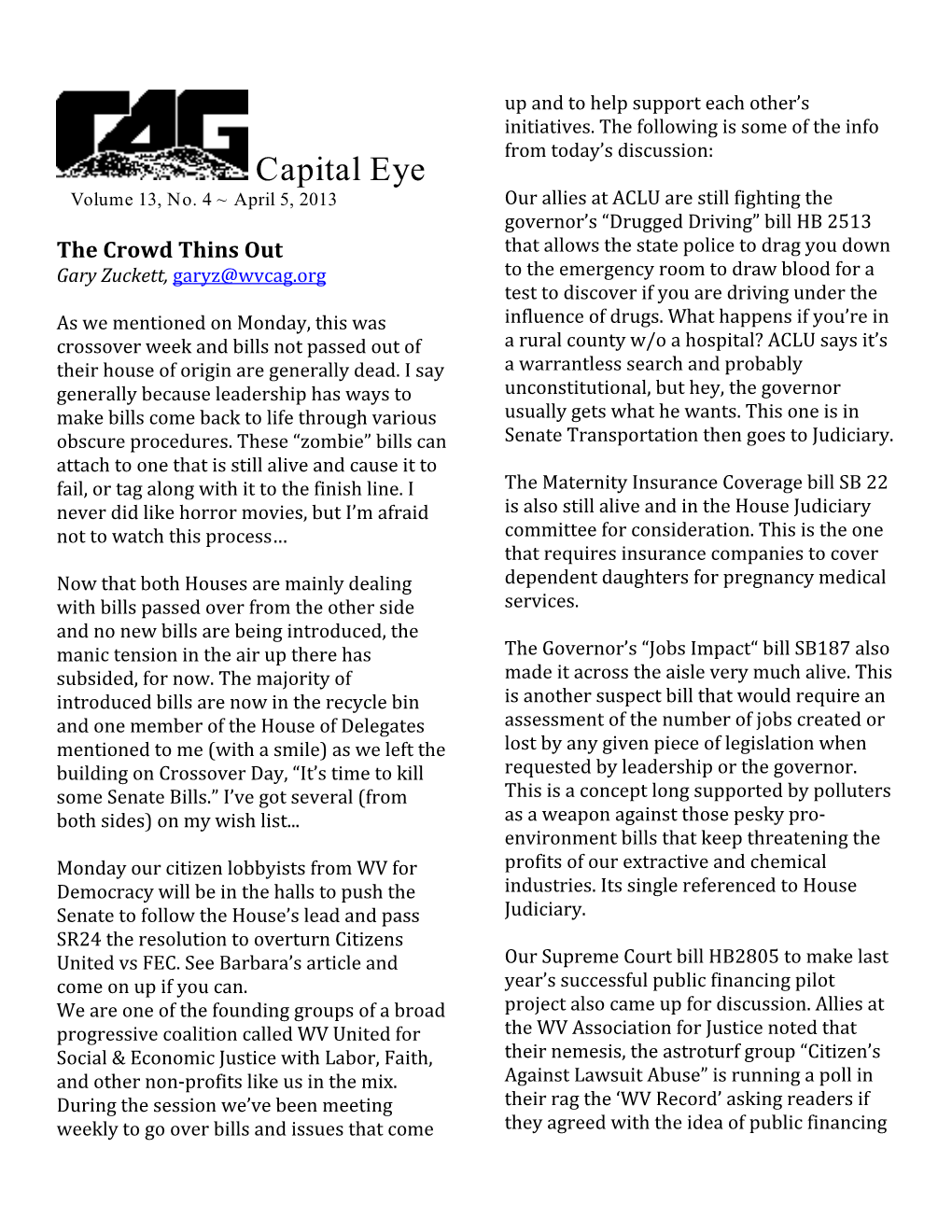 Capital Eye Volume 13, No