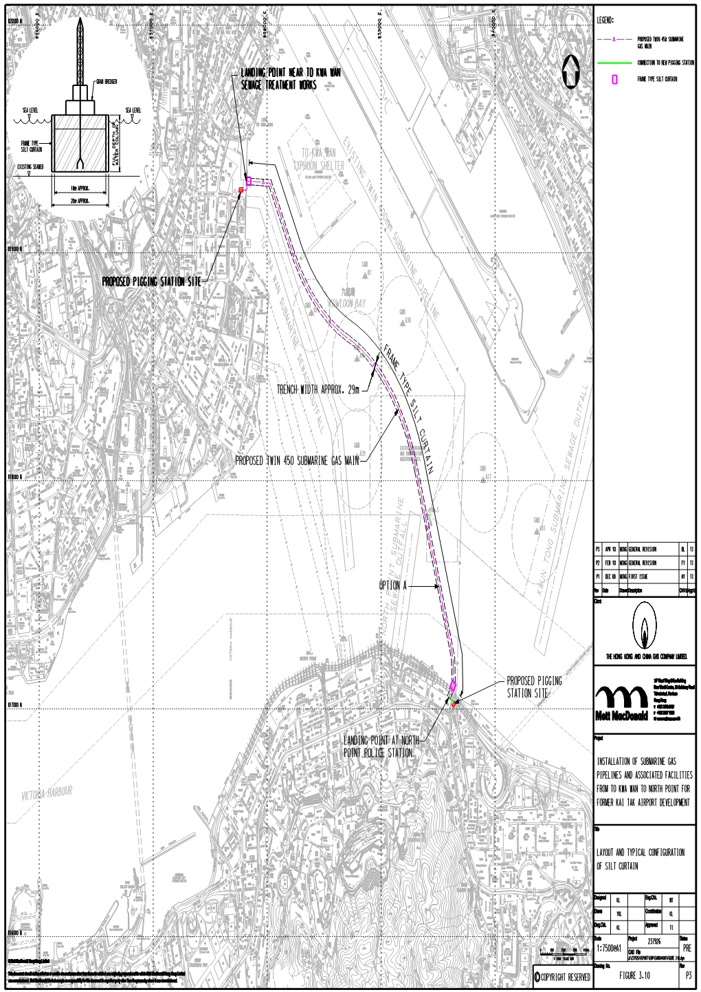 Figure 3.10 Layout and Typical Configuration of Silt Curtain