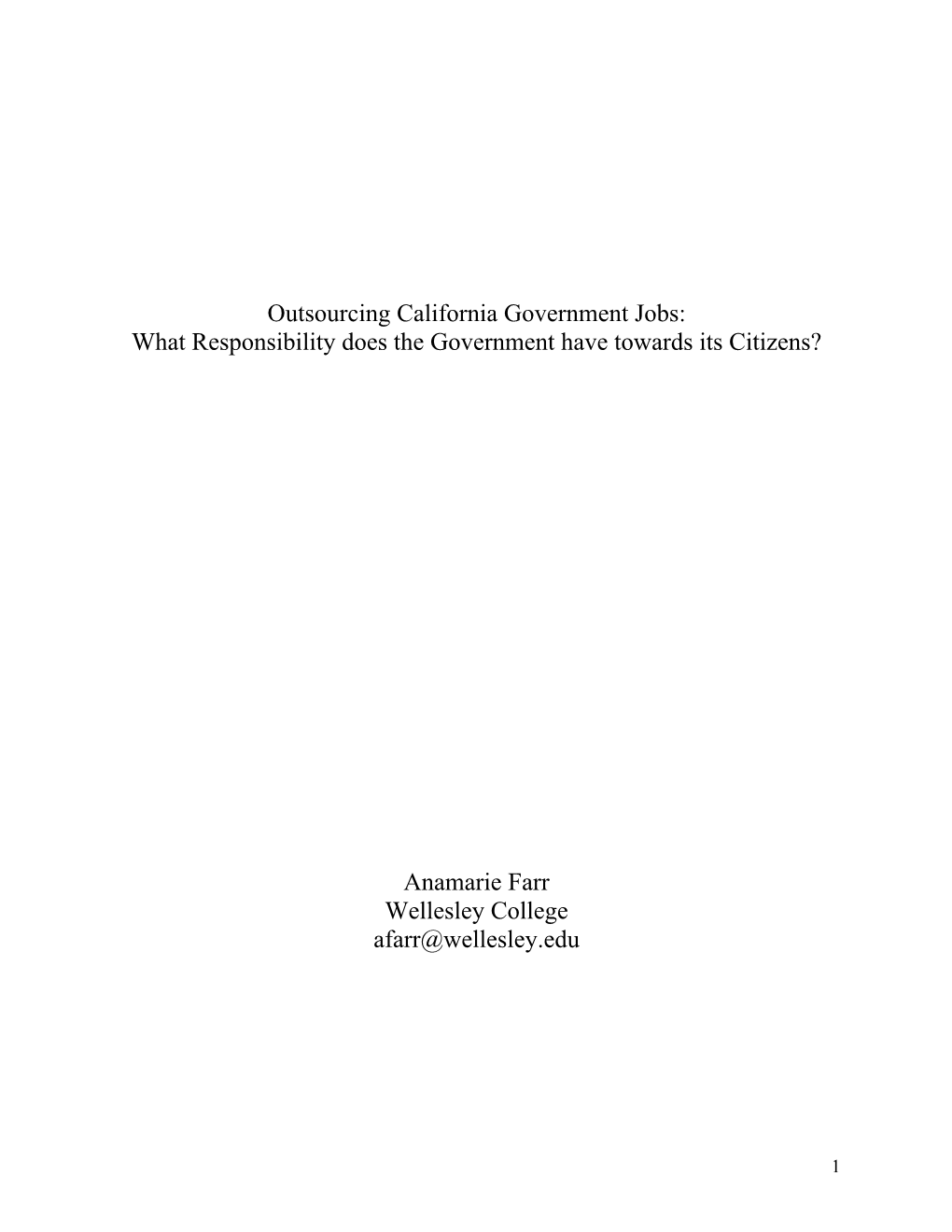 Outsourcing California State Government Jobs