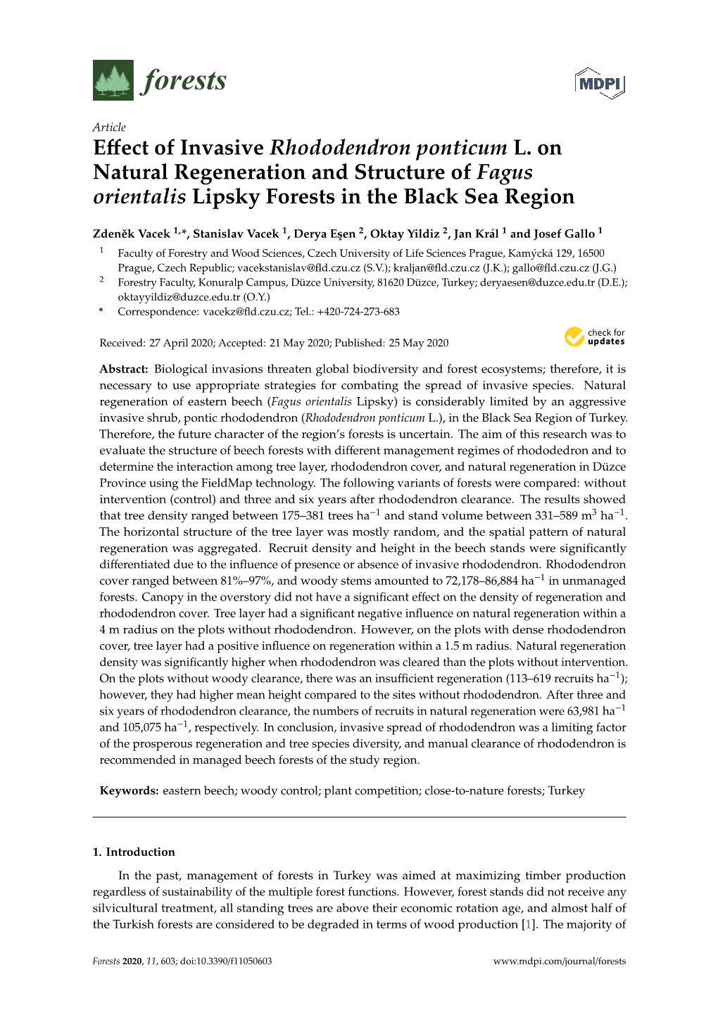 Effect of Invasive Rhododendron Ponticum L. on Natural