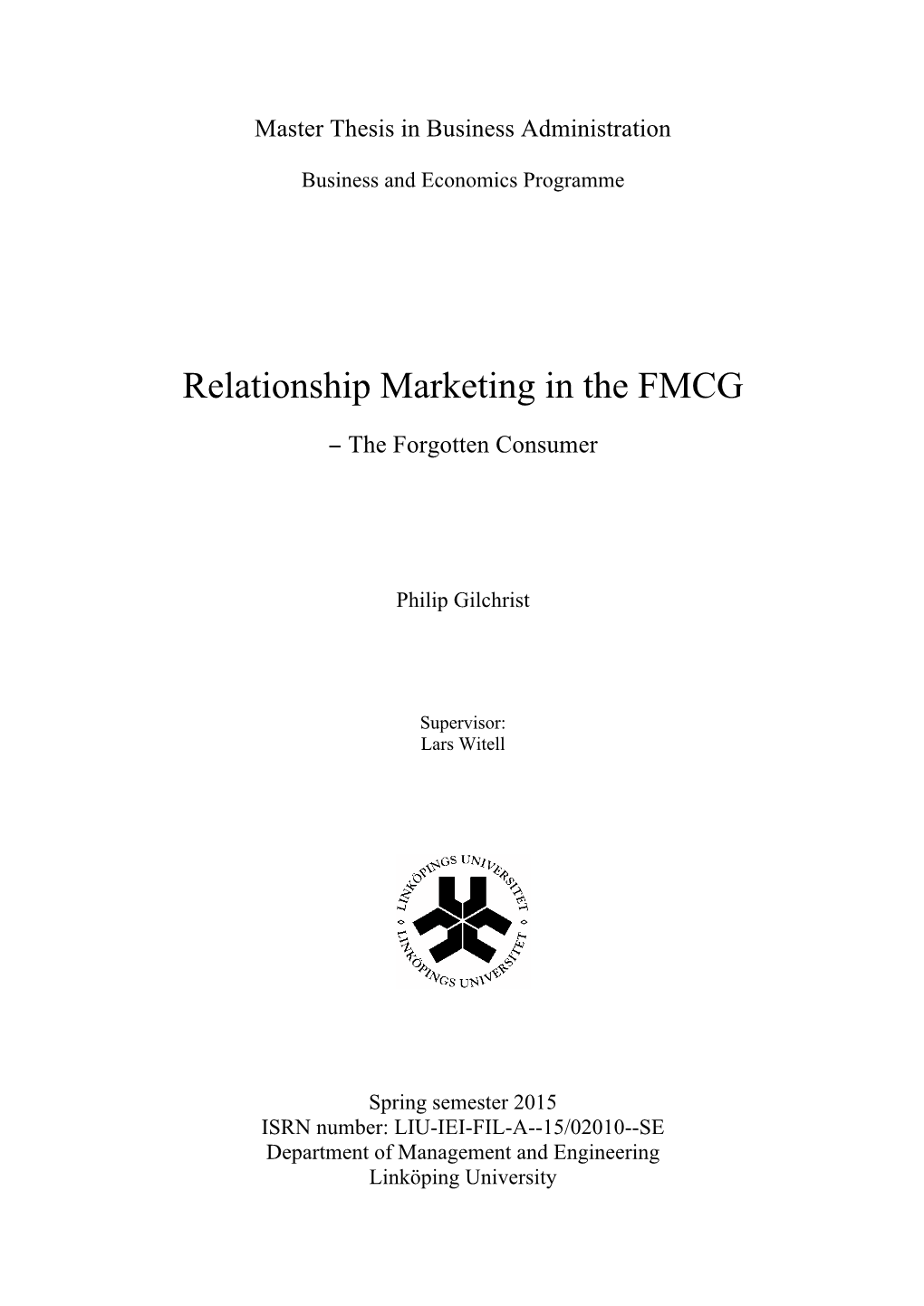 Relationship Marketing in the FMCG