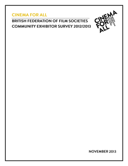 Community Exhibitor Survey Report 2013