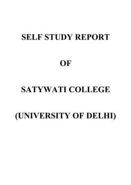 Self Study Report of Satywati College (University of Delhi)