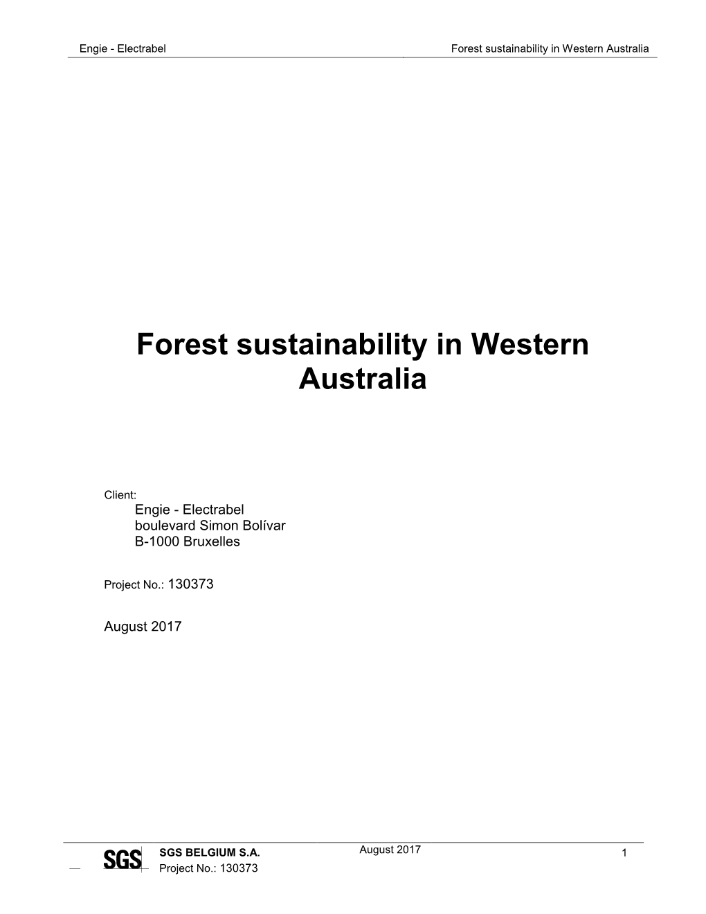 SGS Forest Sustainability in Western Australia