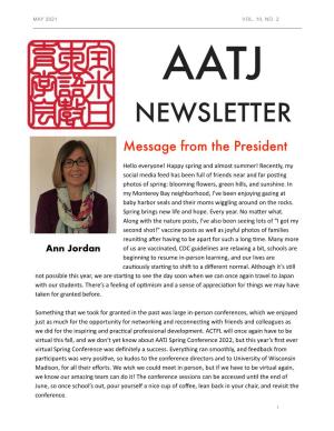NEWSLETTER Message from the President