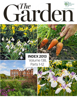 RHS the Garden Index 2013 Volume 138, Parts 1-12