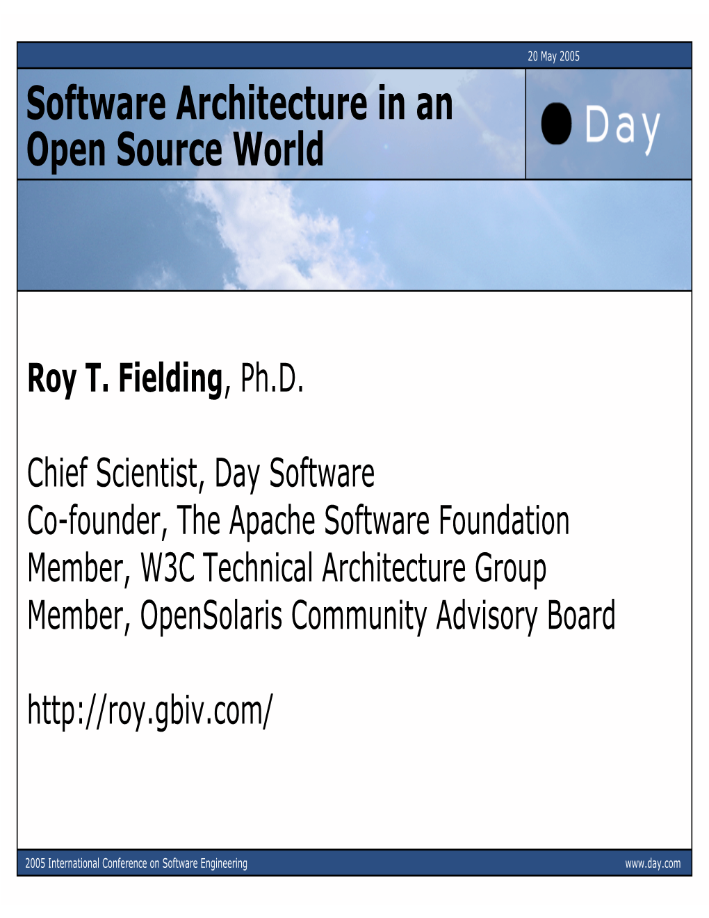 Software Architecture in an Open Source World