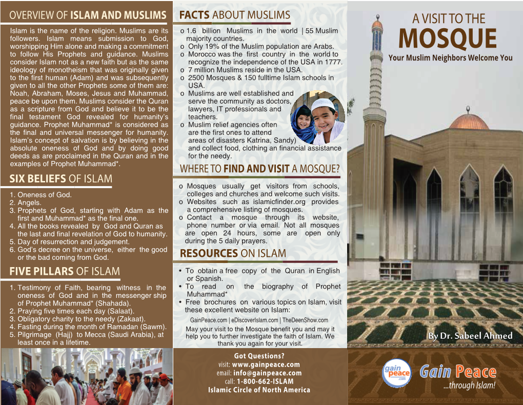 MOSQUE to Follow His Prophets and Guidance