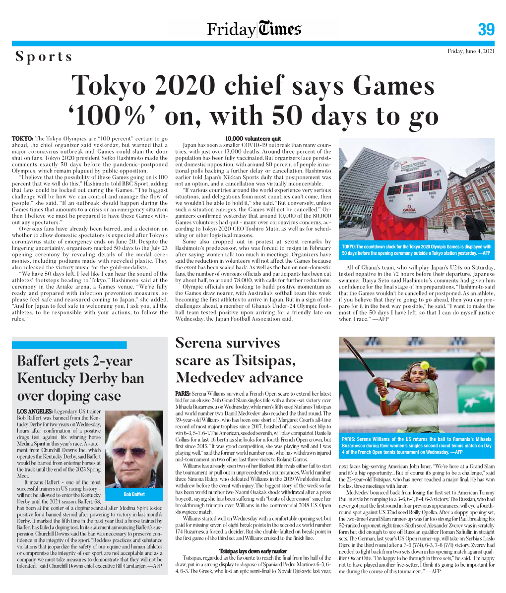 Tokyo 2020 Chief Says Games