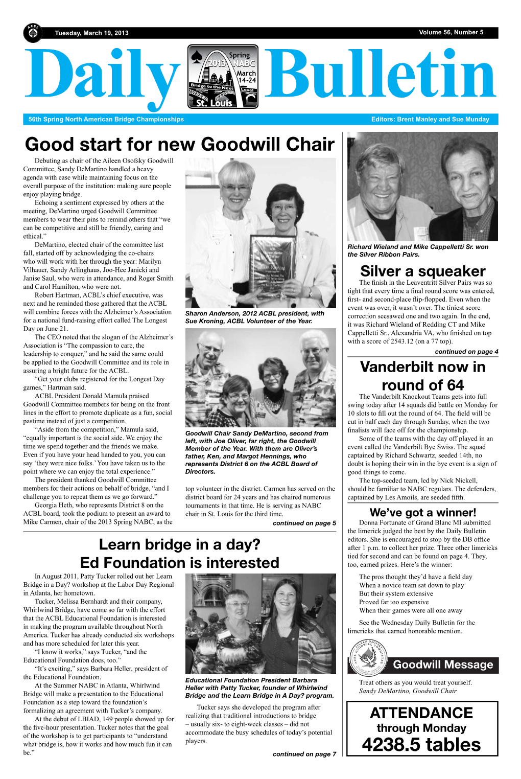 Good Start for New Goodwill Chair 4238.5 Tables