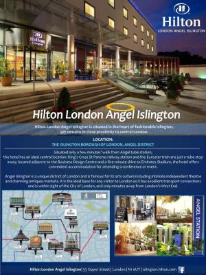 Hilton London Angel Islington Factsheet 2017
