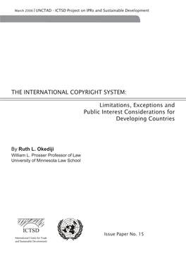 Limitations, Exceptions and Public Interest Considerations for Developing Countries