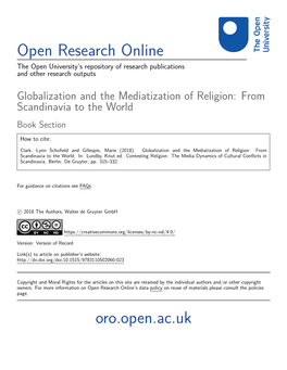 Globalization and the Mediatization of Religion: from Scandinavia to the World Book Section