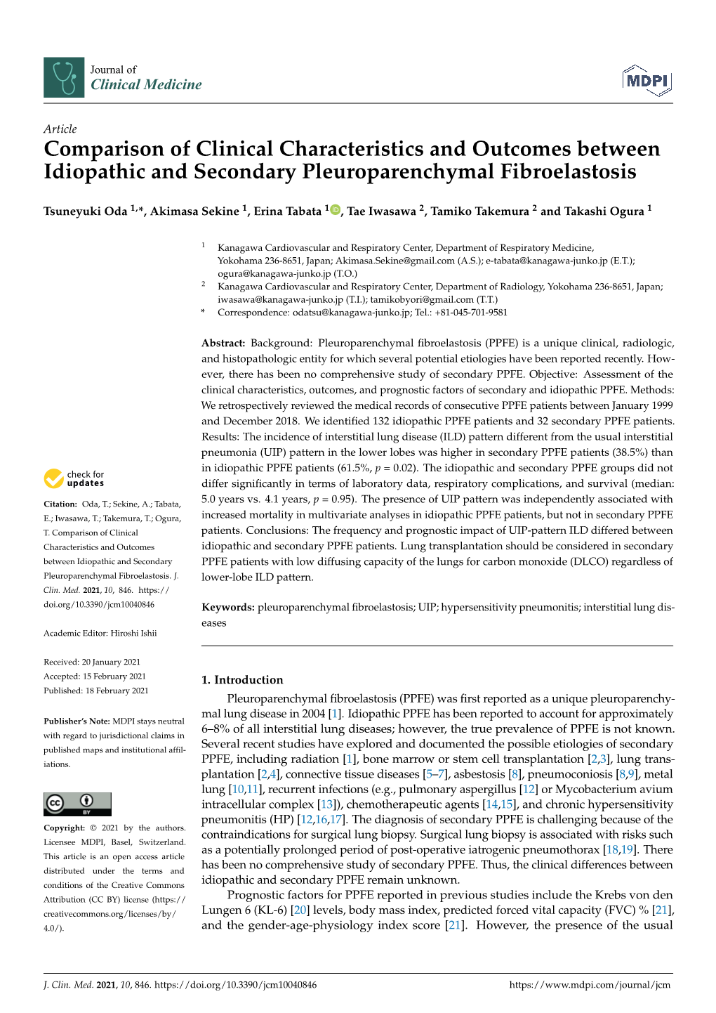 Comparison Of Clinical Characteristics And Outcomes Between Idiopathic ...