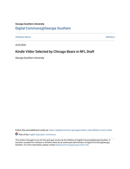 Kindle Vildor Selected by Chicago Bears in NFL Draft