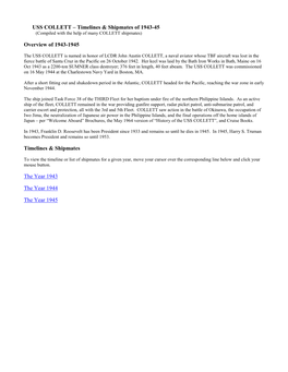 Timelines & Shipmates of 1943-1945