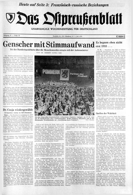 Genscher Mit Stimmaufwand Erst 1933