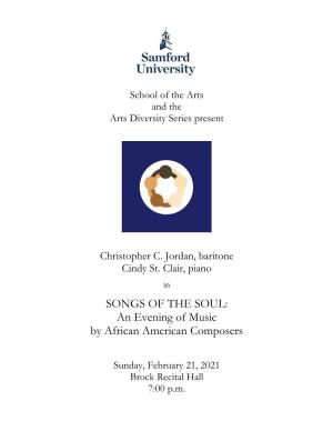SONGS of the SOUL: an Evening of Music by African American Composers
