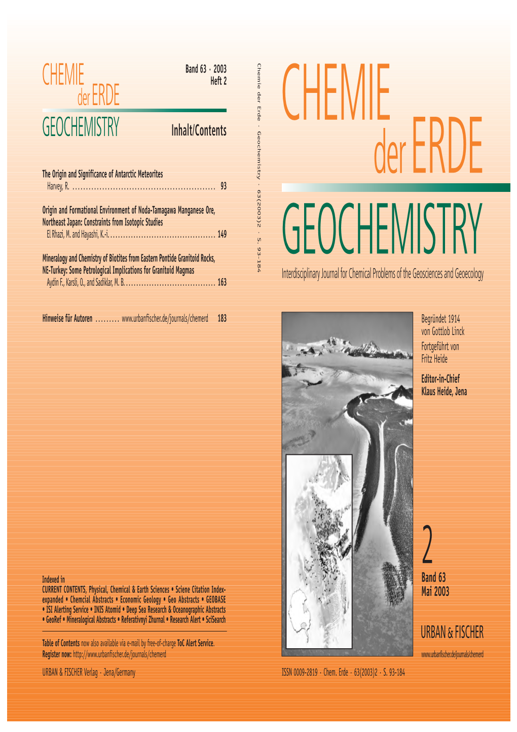 Origin and Significance of Antarctic Meteorites Harvey, R