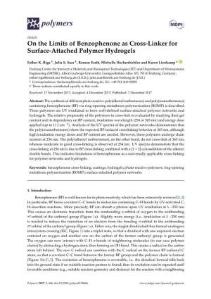 On the Limits of Benzophenone As Cross-Linker for Surface-Attached Polymer Hydrogels