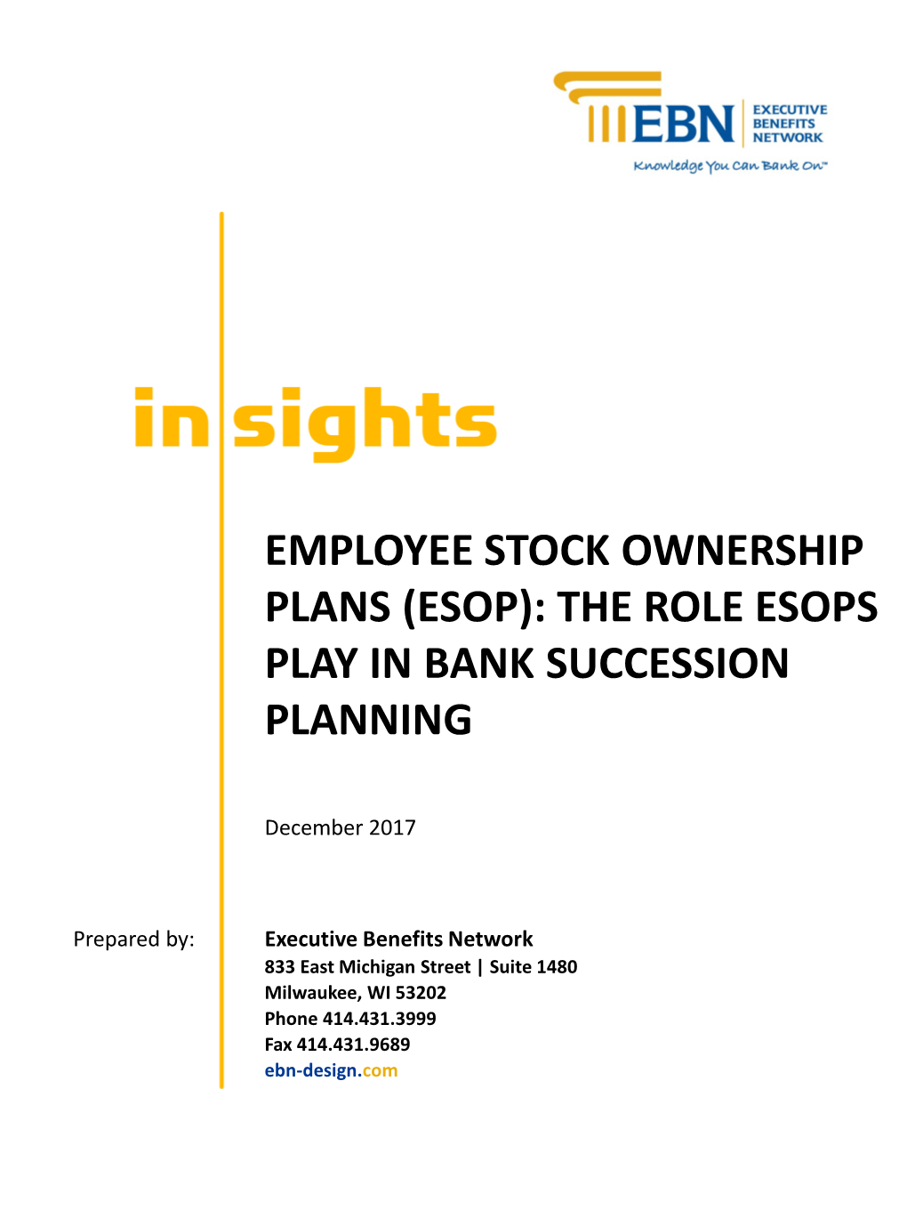 The Role Esops Play in Bank Succession Planning