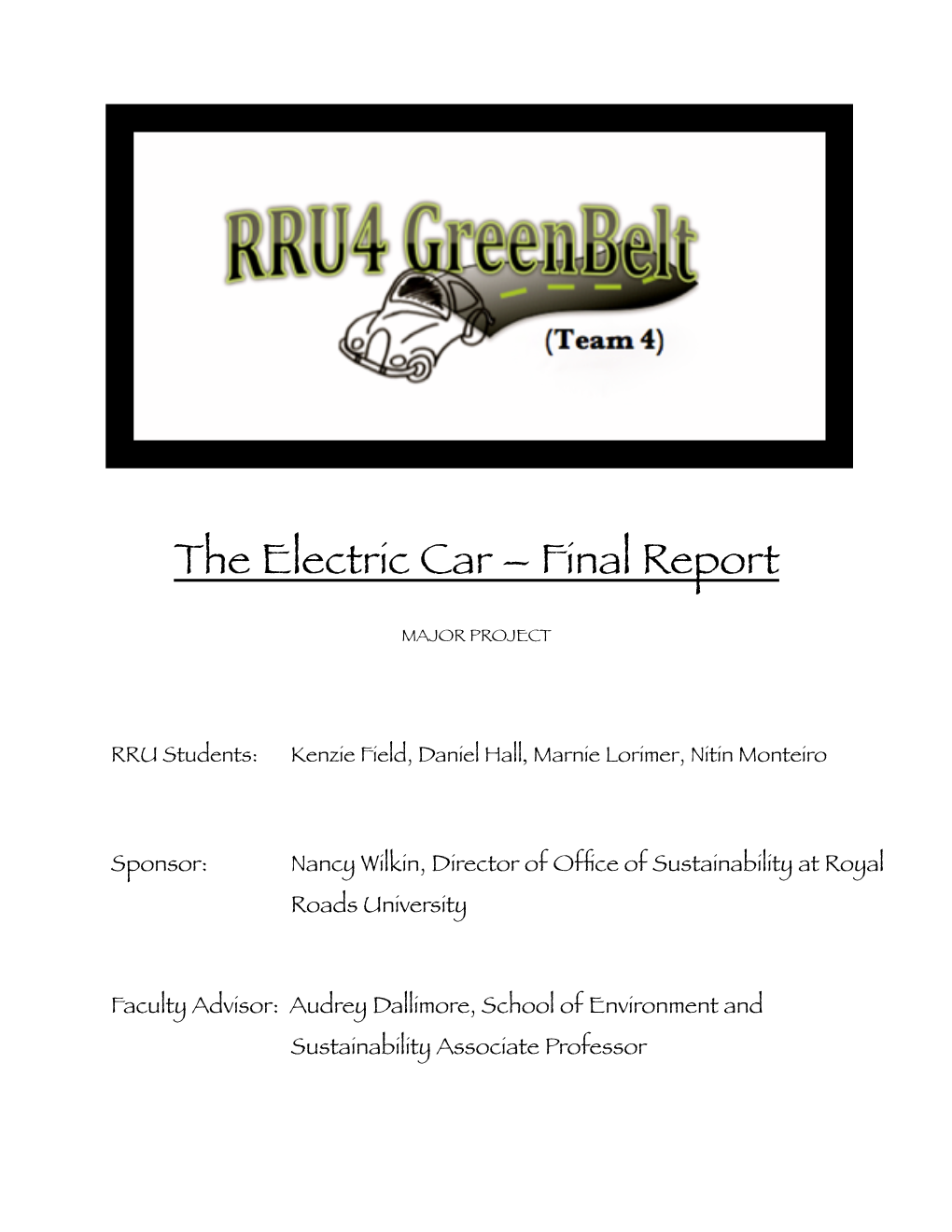 RRU4 Greenbelt Electric Car Final Report