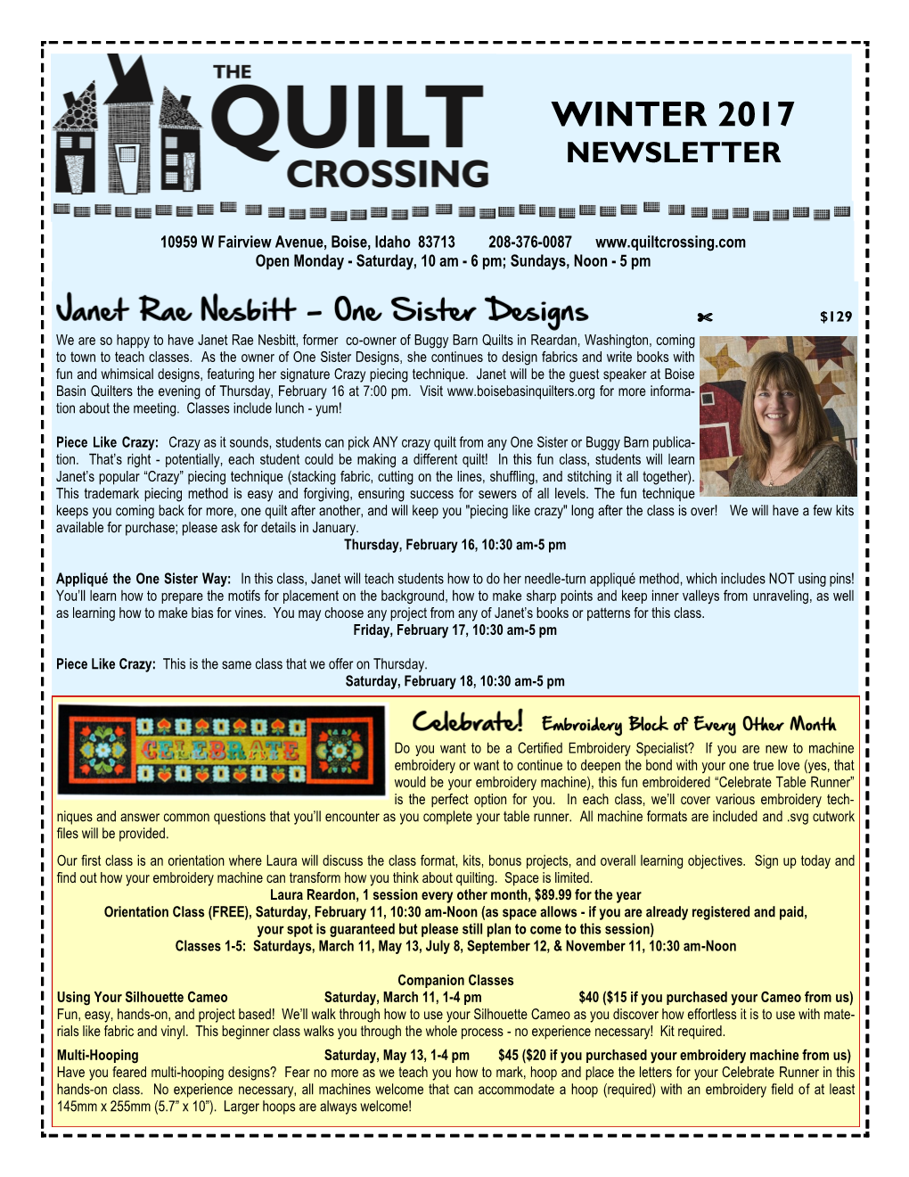 Winter 2017 Newsletter