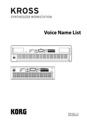 KROSS Voice Name List
