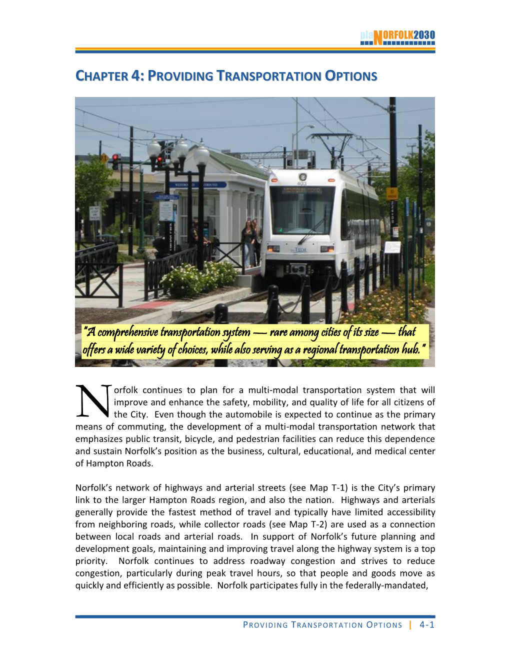 Chapter 4: Providing Transportation Options